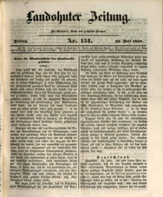 Landshuter Zeitung Freitag 28. Juni 1850