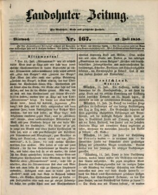 Landshuter Zeitung Mittwoch 17. Juli 1850