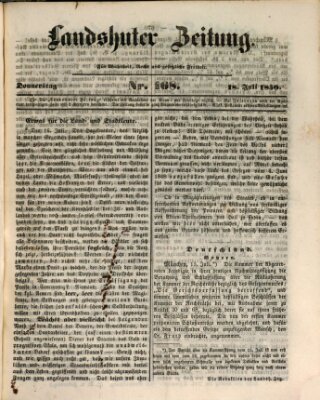 Landshuter Zeitung Donnerstag 18. Juli 1850