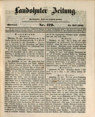 Landshuter Zeitung Mittwoch 31. Juli 1850
