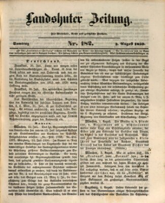 Landshuter Zeitung Samstag 3. August 1850