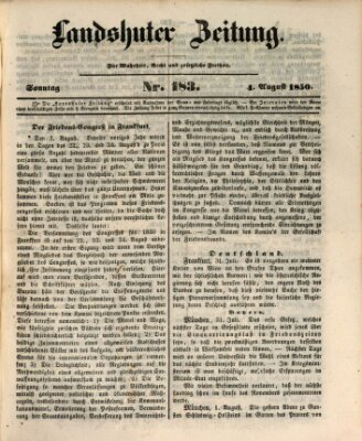 Landshuter Zeitung Sonntag 4. August 1850