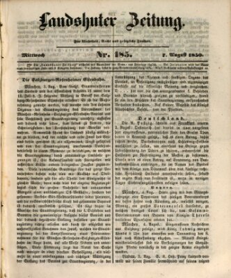 Landshuter Zeitung Mittwoch 7. August 1850