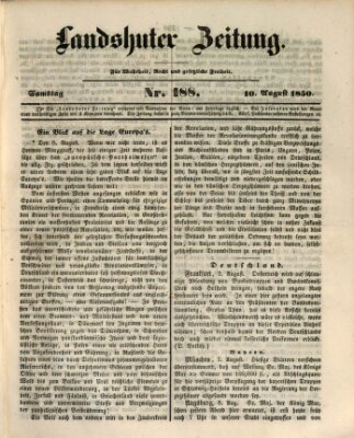 Landshuter Zeitung Samstag 10. August 1850