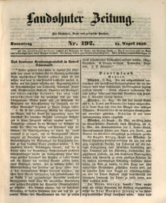 Landshuter Zeitung Donnerstag 15. August 1850