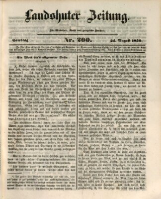 Landshuter Zeitung Samstag 24. August 1850