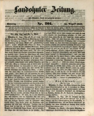 Landshuter Zeitung Sonntag 25. August 1850