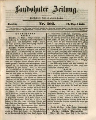 Landshuter Zeitung Dienstag 27. August 1850