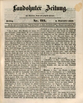 Landshuter Zeitung Freitag 6. September 1850