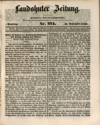 Landshuter Zeitung Samstag 21. September 1850