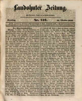 Landshuter Zeitung Samstag 12. Oktober 1850