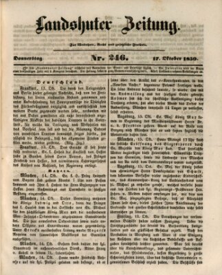 Landshuter Zeitung Donnerstag 17. Oktober 1850