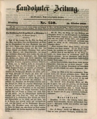 Landshuter Zeitung Dienstag 22. Oktober 1850