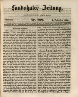 Landshuter Zeitung Samstag 2. November 1850