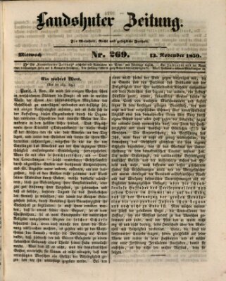 Landshuter Zeitung Mittwoch 13. November 1850