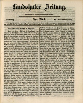 Landshuter Zeitung Samstag 30. November 1850