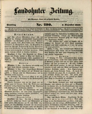 Landshuter Zeitung Samstag 7. Dezember 1850