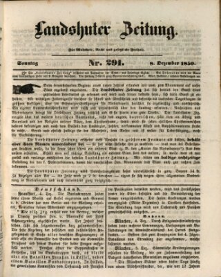 Landshuter Zeitung Sonntag 8. Dezember 1850