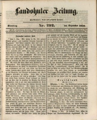 Landshuter Zeitung Dienstag 10. Dezember 1850