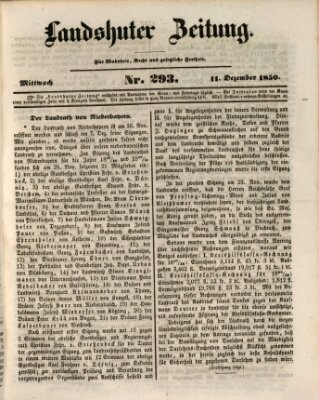 Landshuter Zeitung Mittwoch 11. Dezember 1850