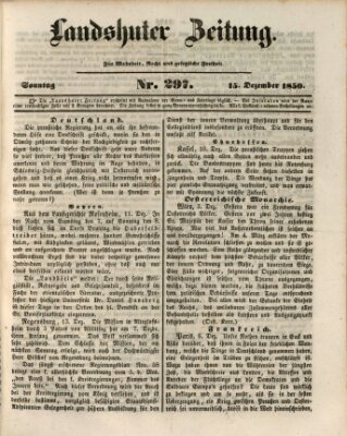 Landshuter Zeitung Sonntag 15. Dezember 1850