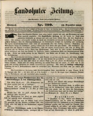 Landshuter Zeitung Mittwoch 18. Dezember 1850