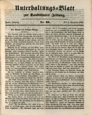 Landshuter Zeitung Montag 2. September 1850