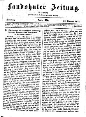 Landshuter Zeitung Dienstag 21. Januar 1851