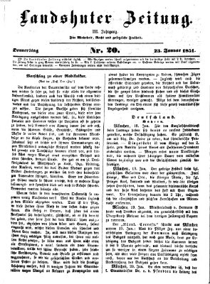 Landshuter Zeitung Donnerstag 23. Januar 1851