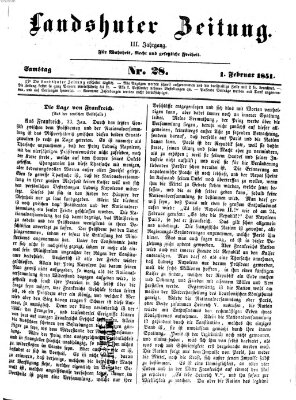 Landshuter Zeitung Samstag 1. Februar 1851