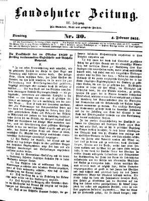 Landshuter Zeitung Dienstag 4. Februar 1851