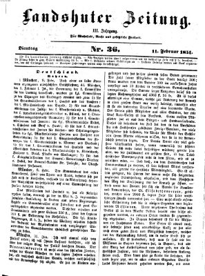 Landshuter Zeitung Dienstag 11. Februar 1851