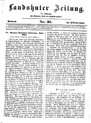 Landshuter Zeitung Mittwoch 12. Februar 1851