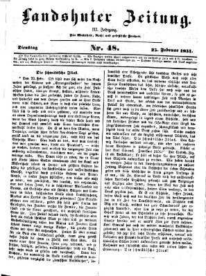 Landshuter Zeitung Dienstag 25. Februar 1851