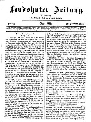 Landshuter Zeitung Freitag 28. Februar 1851