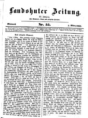 Landshuter Zeitung Mittwoch 5. März 1851