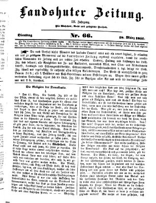 Landshuter Zeitung Dienstag 18. März 1851