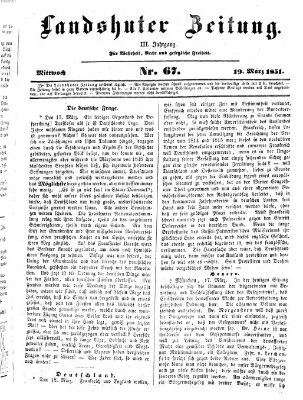 Landshuter Zeitung Mittwoch 19. März 1851