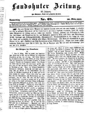 Landshuter Zeitung Donnerstag 20. März 1851