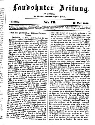 Landshuter Zeitung Samstag 22. März 1851