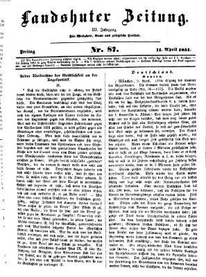 Landshuter Zeitung Freitag 11. April 1851