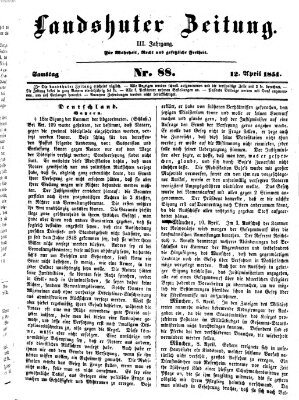 Landshuter Zeitung Samstag 12. April 1851