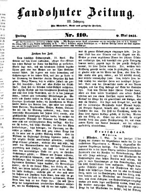 Landshuter Zeitung Freitag 9. Mai 1851