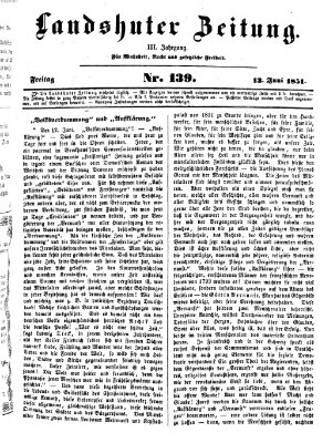 Landshuter Zeitung Freitag 13. Juni 1851