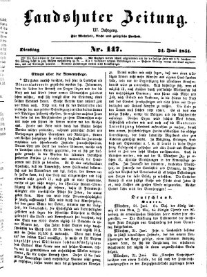 Landshuter Zeitung Dienstag 24. Juni 1851