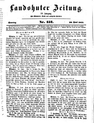 Landshuter Zeitung Sonntag 29. Juni 1851