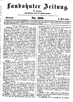 Landshuter Zeitung Mittwoch 9. Juli 1851