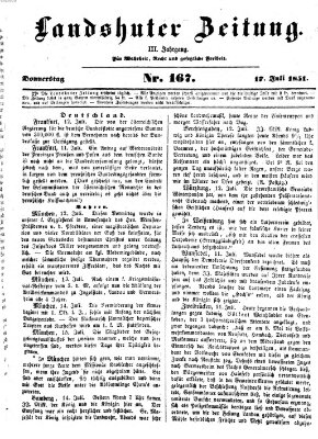 Landshuter Zeitung Donnerstag 17. Juli 1851