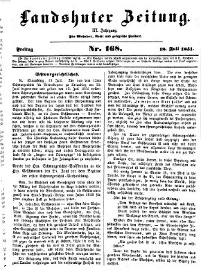 Landshuter Zeitung Freitag 18. Juli 1851