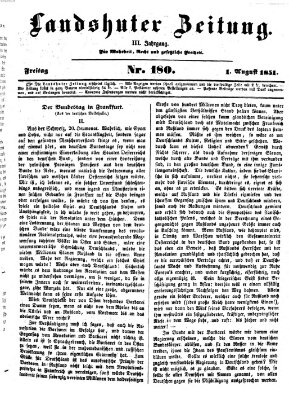 Landshuter Zeitung Freitag 1. August 1851